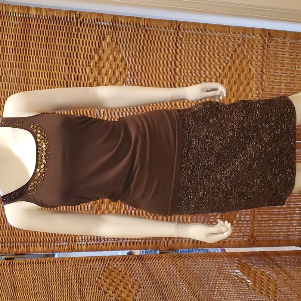 St. John Brown Tweed Pencil Skirt Size 4